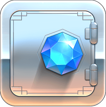 Tresor mit blauem Edelstein: Entwicklerillustration.